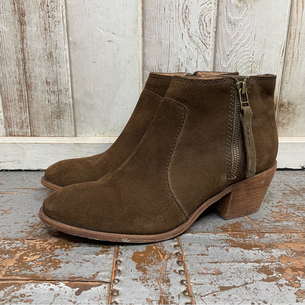 Madewell Janice Suede Ankle Zip Boots